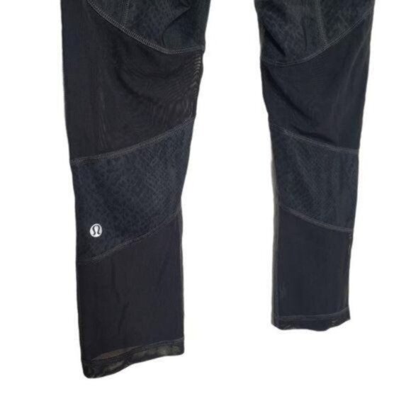 LULULEMON Mesh With Me Crop Legging Desert Snake Deep Coal - Picture 11 of 16